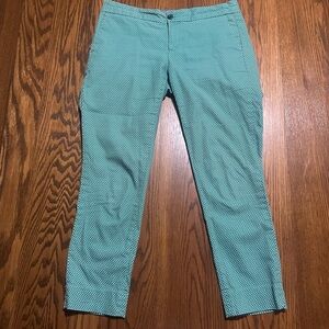 Banana Republic women’s crop‎ pants “Hampton” fit green and white print size 2